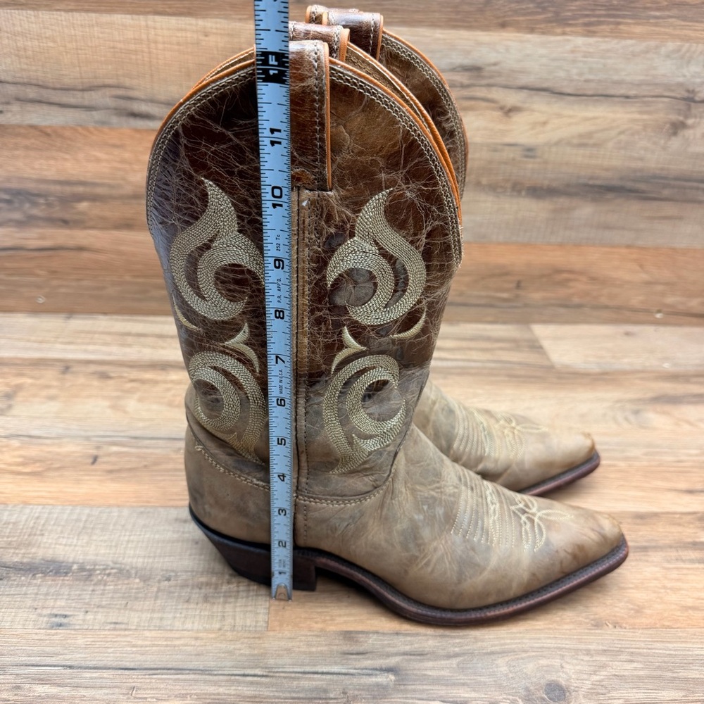 Justin Womens 7.5 Bent Rail Western Boot Distressed Leather Cowgirl Boho - Picture 8 of 10